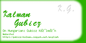 kalman gubicz business card